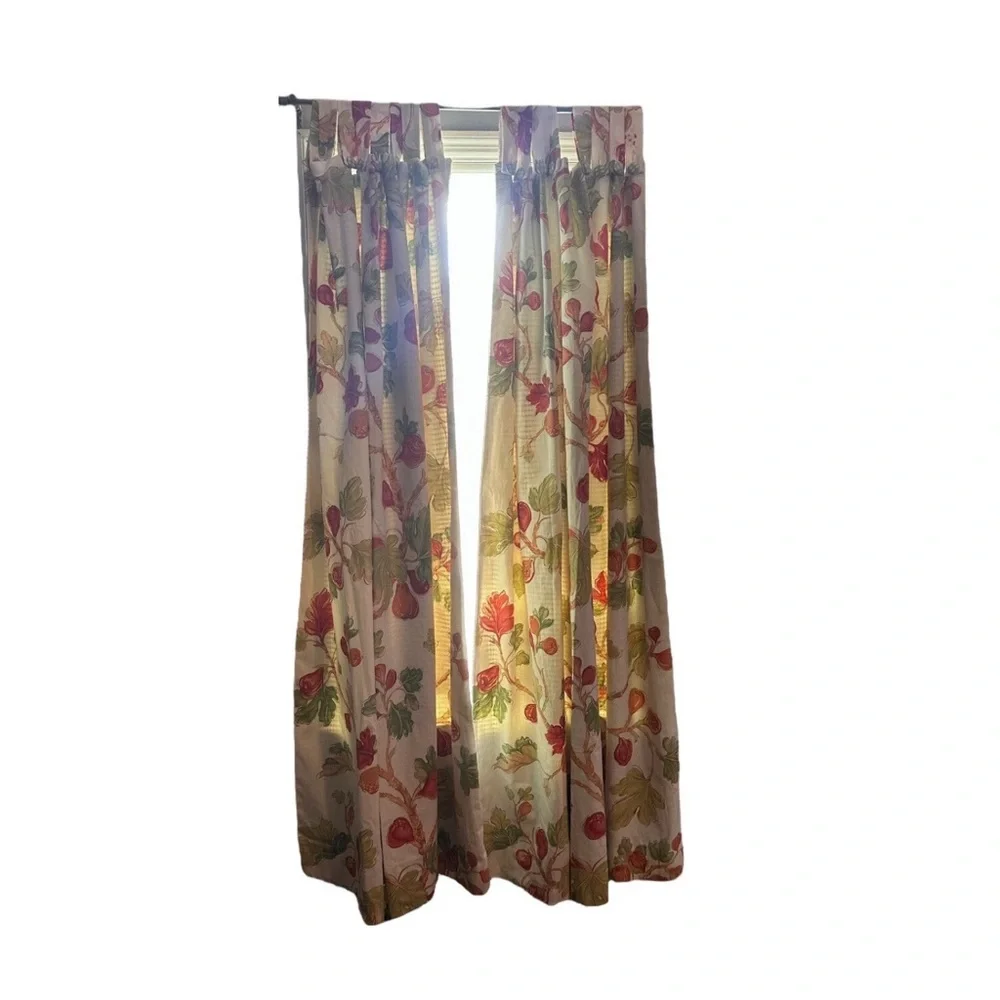 Set of 2 High Quality Linen Cotton Textile Lined Custom Curtains Drapes 80”x55”